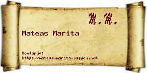 Mateas Marita névjegykártya